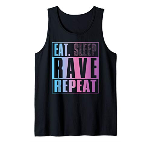 Eat Dont Sleep Rave Repeat EDM Quote Music Festival Tank Top