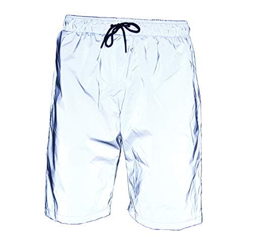 LZLRUN Reflective Shorts Pants Men Fluorescent Trousers Casual Night Jogger