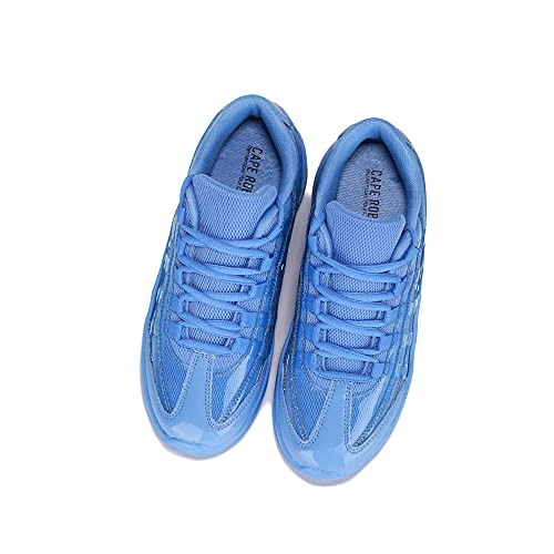 Cape Robbin Downshifter Sneakers for Women, Wedge Fashion Sneaker Shoes for Women with Chunky Block Heels(Blue,6)