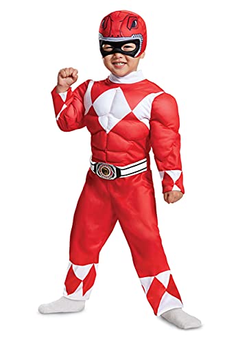 Disguise Red Ranger Infant Muscle Child Costume, Red, (12-18 Months)