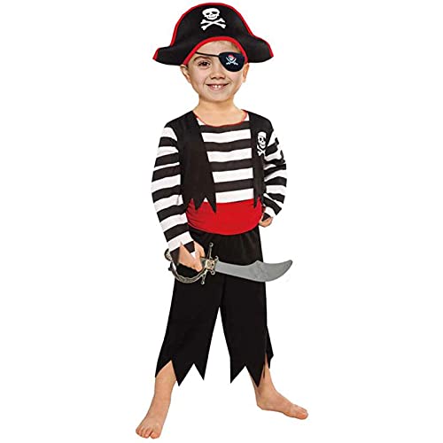 SPUNICOS Children's Pirate Costume with Pirate Hat,Eyepatch,Pirate Cutlass