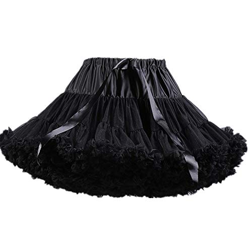 Colyanda Womens 3-Layered Pleated Tulle Petticoat Tutu Puffy Party Cosplay Skirt
