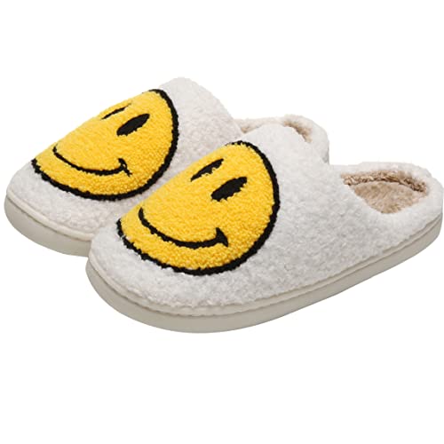 CHSSIH smiley face slippers for women indoor and outdoor menfluffy cute