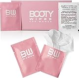 BOOTY WIPES for Women - 30 Individually Wrapped Flushable Wet Wipes for Travel, Flushable Wipes for Adults, Feminine Wipes, pH Balanced Vaginal Wipes, Vitamin E & Aloe Vera (Pink, 30 Count)