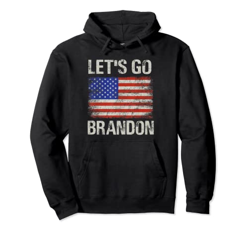 Let's Go Brandon US Flag Funny Pullover Hoodie