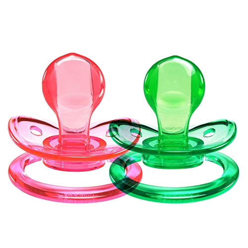 LittleForBig BigShield Adult Sized Pacifier Candy Gloss Pacifiers Set - Pink and Green