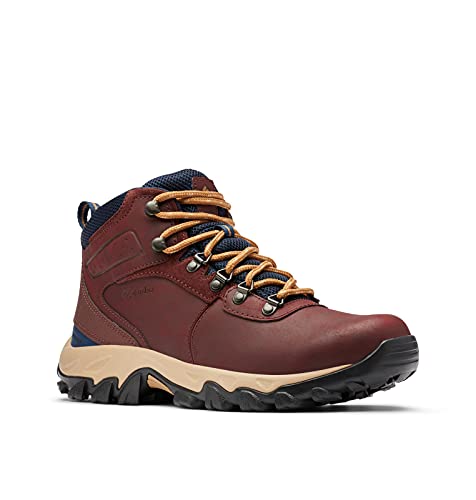 Columbia Men's Newton Ridge Plus II Waterproof Hiking Shoe, Madder Brown/Collegiate Navy, 7