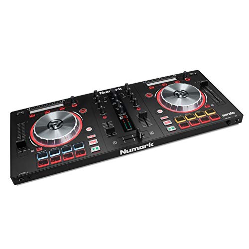 Numark Mixtrack Pro 3 | All In One 2 Deck DJ Controller for Serato DJ Including an On board Audio Interface, 5 inch High Resolution Jog Wheels and Serato DJ Intro & Prime Loops Remix Tool Kit