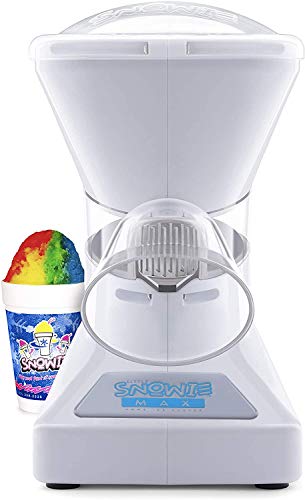 Little Snowie Max Snow Cone Machine - Premium Shaved Ice Maker, With Powder Sticks Syrup Mix, 6-Stick Kit, White