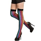 Angelina Rainbow Thigh High Socks