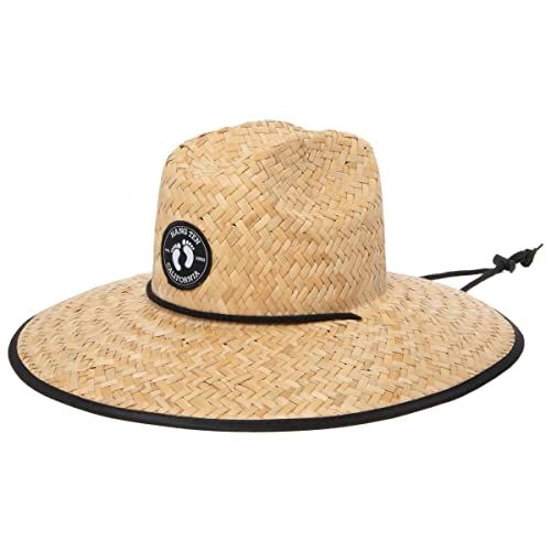 Hang Ten Beach Straw Lifeguard Sun Hat with Adjustable Chin Cord