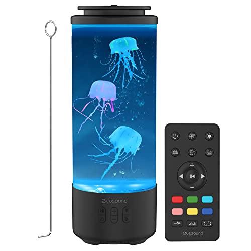 Jellyfish Lava Lamp Bluetooth Speaker, White Noise LED Jellyfish Aquarium Night Light, 7-Color Changing with 4 Light Mode, Mood Lamp for Home Office Sleep Relax, Gifts for Kids Teens Girls Boys Adults