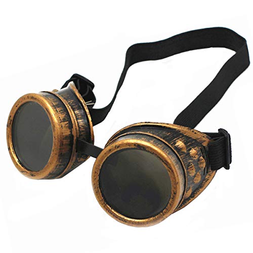 WEICHUAN New Sell Vintage Steampunk Goggles Glasses Cosplay Punk Gothic(purple bronze)