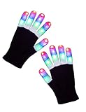 LED Gloves Kids Toys Stocking Stuffers Light Up Gloves 3 Colors 6 Modes Gifts for Boys Girls Children with for Kids with Teen Size (Age 8-25) for Halloween Christmas Party Camping Outdoor Games