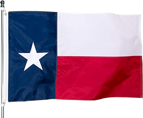 Texas Flag 3x5 Outdoor - Heavy Duty Nylon Texas State Flags with Embroidered Stars, Sewn Stripes and Brass Grommets (3x5 Feet)