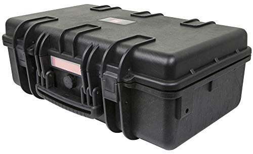 Monoprice Weatherproof Hard Case - 22 x 14 x 8 Inches - With Customizable Foam, IP67, Shockproof, Customizable Name Plate, Black