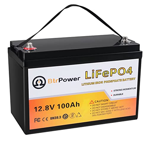 12V Lithium Battery-100Ah Lithium Phosphate Iron LiFePO4 Deep Cycle Battery,100A BMS,4000+ Cycles,Perfect for RV,Trolling Motor,Home Storage,Solar Power System and Outdoor Camping
