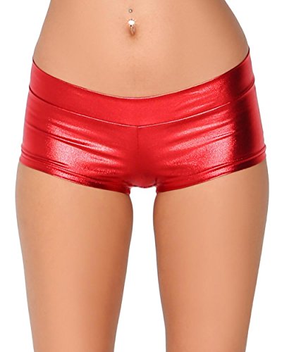 iHeartRaves Metallic Booty Shorts - Shiny Bottoms for Raves, Festivals, Costumes