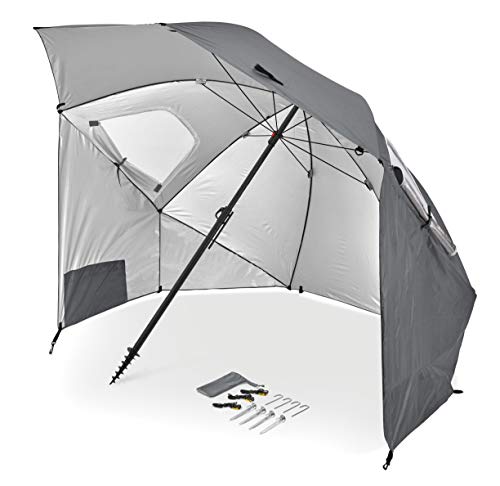 Sport-Brella Premiere XL UPF 50+ Umbrella Shelter for Sun and Rain Protection (9-Foot, Gray)