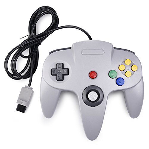 KIWITATA Classic N64 Controller, kiwitatá Retro N64 Wired Remote Game Pad Joystick Controller Compatible N64 System Video Console Grey