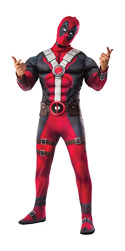 Rubie's Men's Marvel Deadpool Deluxe Muscle Chest and Mask Adult Sized Costumes, As Shown, Extra-Small US