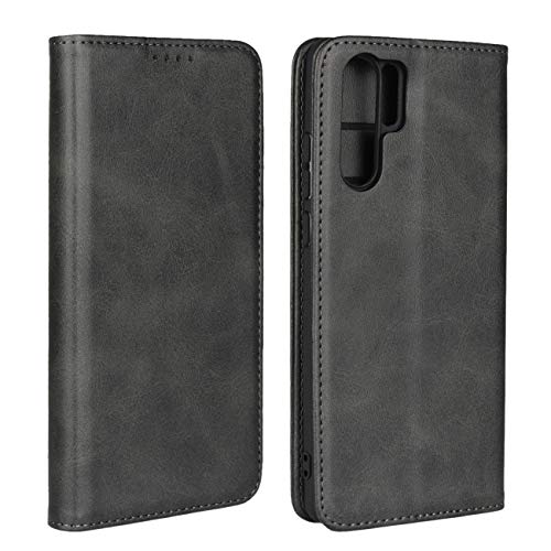 iCoverCase Compatible with Huawei P30 Pro Case, Premium PU Leather Magnetic Wallet Case, Card Slots Holder Carry Soft Inner Shell Flip Leather Cover with Kickstand for P30 Pro (Dark Gray)