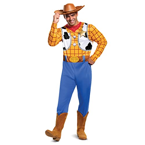 Disguise Men's Disney Pixar Toy Story and Beyond Woody Classic Costume, Yellow/Black/White/Brown, X-Large