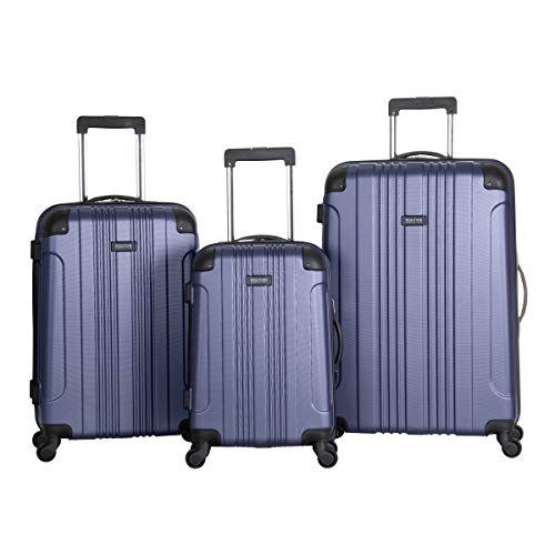 Kenneth Cole REACTION Out Of Bounds Luggage Collection Lightweight Durable Hardside 4-Wheel Spinner Travel Suitcase Bags, Smokey Purple, 3-Piece Set (20', 24', & 28')