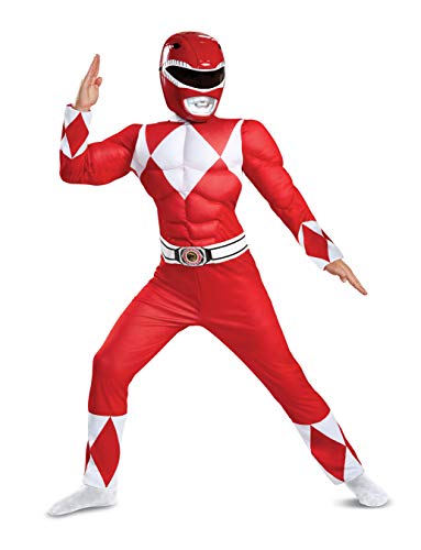 Disguise Red Ranger Classic Muscle Child Costume, Red, Size/(4-6)