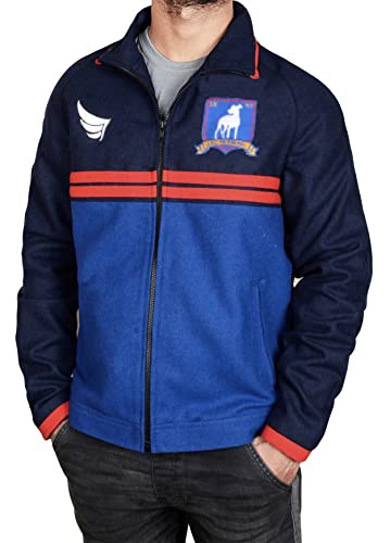 Ted Track Jacket Active and Sweater - Jason Sudeikis Sports Ted Jacket - Football Coach Blue Wool Jacket for Men