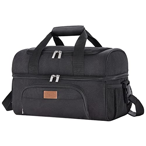 Lifewit Soft Cooler Bag 27-Can Lightweight Portable Cooler Tote Double Layer Black