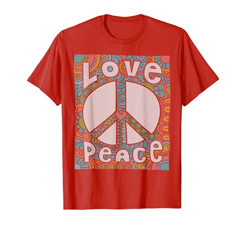 PEACE SIGN LOVE T Shirt 60s 70s Tie Die Hippie Costume Shirt