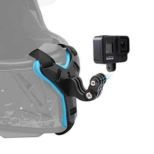 SUREWO Motorcycle Helmet Chin Strap Mount for GoPro Hero 11/10/9/8/7/(2018)/6/5 Black,DJI Osmo Action 3/2,Insta360 ONE R,AKASO/Campark/YI and More