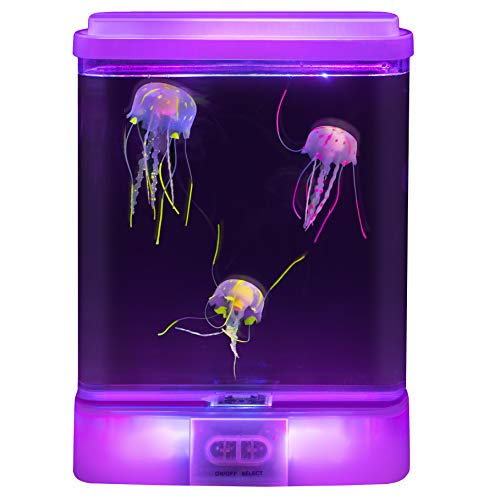 Playlearn Illuminated Jellyfish Lamp – Color Changing Aquarium Mood Lamp – Calming and Relaxing Effect