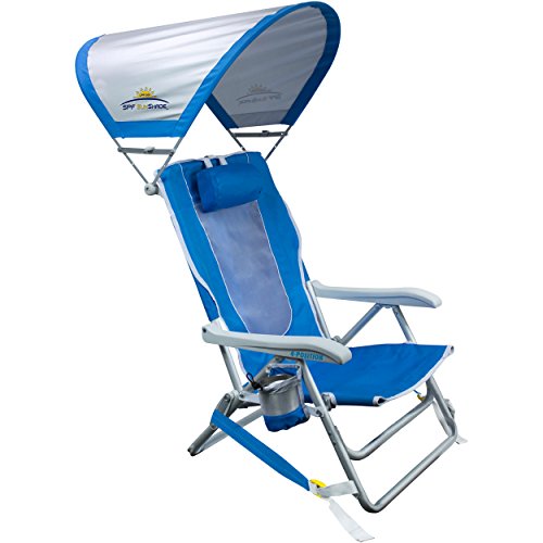 GCI Outdoor Sunshade Backpack Beach Chair, Saybrook Blue