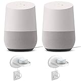 Google Home Smart Speaker w Assistant White/Slate 2 Pack + 2X Wall Mount