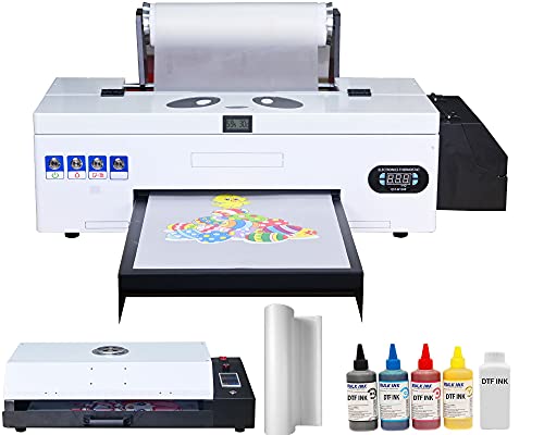 PUNEHOD L1800 DTF Transfer Printer with Roll Feeder,Direct to Film Print-preheating A3 DTF Printer for Dark and Light Clothing VS DTG Printer (A3 DTF Printer +Oven)