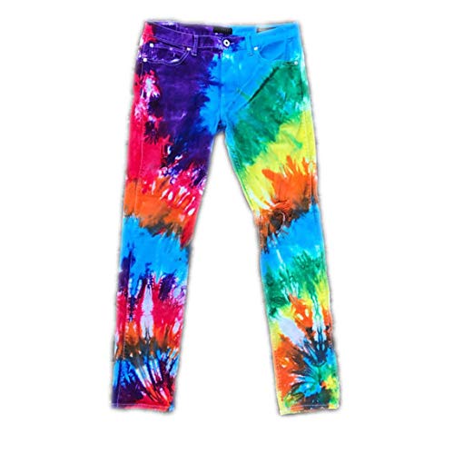 Tie Dye Jeans - Rainbow Pants - Men's Jeans - Party Pants - Hippie - Festival Apparel - Handmade - Michigan Made (30W x 30L)