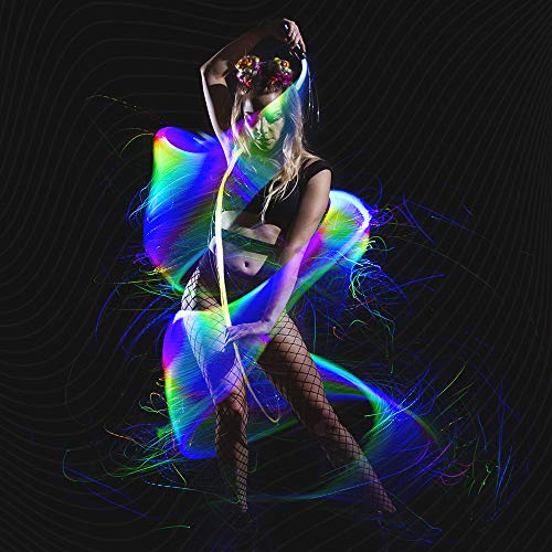 GloFX Space Whip Remix [PROGRAMMABLE LED Fiber Optic Whip] 6 Ft 360° Swivel - Super Bright Light Up Rave Toy | EDM Pixel Flow Lace Dance Festival 