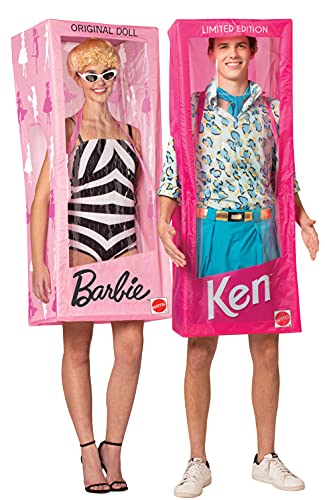 Vintage Barbie & Ken Empty Boxes Only Couples Costume (Costumes Sold Separately) Cosplay Party Dress Up Doll Costumes, Adult One Size