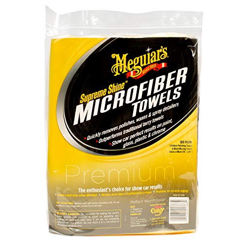Meguiar's X2025 Supreme Shine Microfiber Towels, 6 pack , Yellow