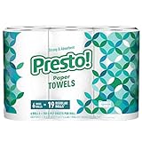Amazon Brand - Presto! Flex-a-Size Paper Towels, Huge Roll, 6 Count = 19 Regular Rolls