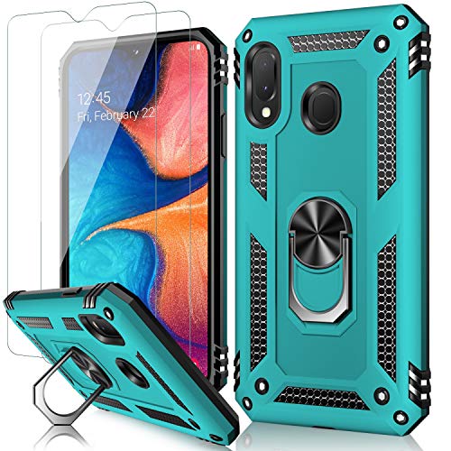 MERRO Galaxy A20 Case with Screen Protector,Galaxy A30 Cover Pass 16ft Drop Test Military Grade Shockproof Protective Phone Case with Magnetic Kickstand for Samsung Galaxy A20/A30 Turquoise