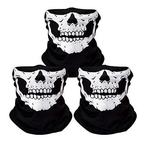 3Pcs Breathable Face Masks Skull Mask Seamless Balaclava Mask Headwear Scarf