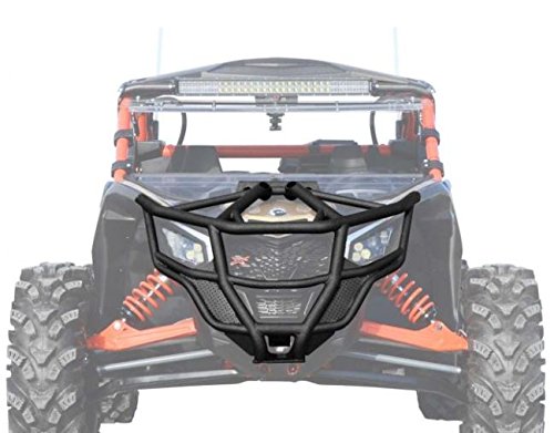 SuperATV Front Bumper for Can-Am Maverick X3 (See Fitment)- Made of Heavy Duty Powder Coated Carbon Steel Tubing | Protects Entire Front End | Unique Aggressive Design | Mounts to Frame | Easy Install
