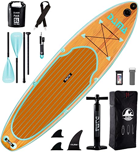 DAMA 10'6'x32'x6' Inflatable Paddle Board, sup Board, Paddleboard w/Camera Seat, Floating Paddle, Hand Pump, Board Carrier, Waterproof Bag, Drop Stitch, Traveling Board for Surfing