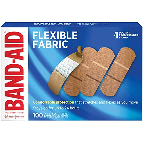 Band-Aid Brand Sterile Flexible Fabric Adhesive Bandages, Comfortable Flexible Protection & Wound Care for Minor Cuts & Scrapes, Pad Designed to Cushion Painful Wounds, One Size, 100 ct