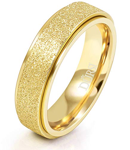 DURSI Spinner Ring for Women Men Fashion Stainless Steel Fidget Ring for Anxiety Sand Blast Finish 6MM / 8MM