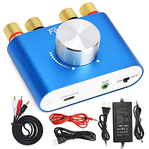 Facmogu F900S 2 CH Bluetooth Amplifier 160W with Power Supply Adapter DC 12V 5A, 80W + 80W BT 5.0 Mini Wireless Audio Power AMP for Home HiFi Stereo Speaker 2023 Upgraded Version