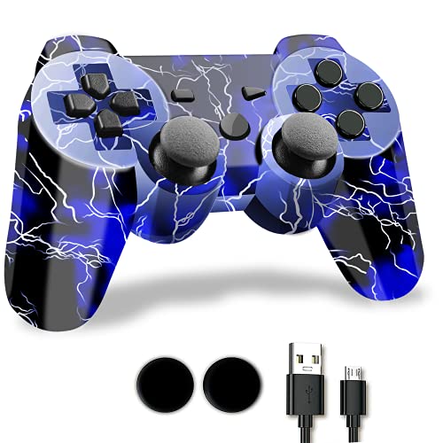CFORWARD Wireless Controller, Game Controller Compatible for Play3 Controller, Wireless Bluetooth Gamepad with Charger Cable Thumb Grips